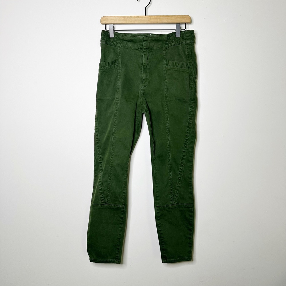 Anthropologie Cadet Slim Utility Pants Womens 30 Green High Rise Slim Seamed